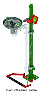 Hughes 85Gp (Formerly Pn: 30004) Eye/Face Wash, Pedestal Mount, Open Stainless Steel Bowl, Galvanized Pipe