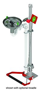 Hughes 85Gsp (Formerly Pn: 30005) Eye/Face Wash, Pedestal Mount, Open Stainless Steel Bowl, Stainless Steel Pipe