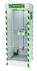 Hughes Sd32K45G-Pump (Formerly Pn: 30181) Emergency Cubicle Shower, Shower And Covered Abs Eye And Face Wash, Sump Pump, 120V