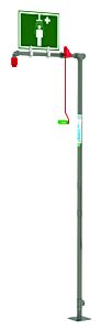 Hughes 18Gs (Formerly Pn: 30083) Drench Shower, Floor Mount, Stainless Steel Pipe