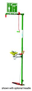 Hughes 18G75G (Formerly Pn: 30086) Combination Shower, Floor Mount, Open Abs Bowl, Galvanized Pipe, Top Inlet