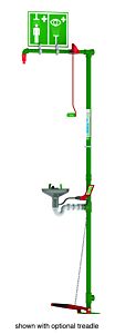 Hughes 18G85G (Formerly Pn: 30088) Combination Shower, Floor Mount, Open Stainless Steel Bowl, Galvanized Pipe, Top Inlet