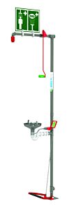 Hughes 18Gs85G (Formerly Pn: 30089) Combination Shower, Floor Mount, Open Stainless Steel Bowl, Stainless Steel Pipe, Top Inlet