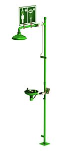 Hughes L18Gs34G (Formerly Pn: 30108) Laboratory Combination Shower, Floor Mount, Open Abs Bowl, Stainless Steel Pipe