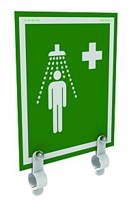 Hughes S-Brac-Sign-Unh (Formerly Pn: 30505) Universal Safety Shower Sign With Brackets, Indoor/Outdoor Showers Without Insulation