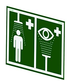 Hughes Es-Sign (Formerly Pn: 30507) Universal Safety Shower And Eye/Face Wash Sign For Wall Mounting