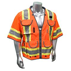 Radians Sv55-3Zod-M Safety Vest, Type R, Class 3, Orange Woven Mesh, Size Medium