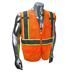 Radians Sv272-2Zom-4X Safety Vest, Type R, Class 2, Orange Mesh, Size 4X-Large