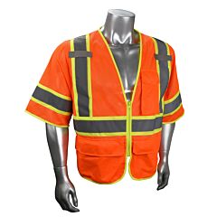Radians Sv272-3Zom-M Safety Vest, Type R, Class 3, Orange Mesh, Size Medium