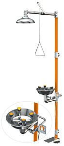 Guardian G1994Hfc Safety Station With Widearea Eye/Face Wash, Hand And Foot Control, All-Stainless Steel Construction