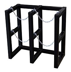 Justrite 35100 Gas Cylinder Barricade Rack, 2 Cylinder Capacity, 2 Wide By 1 Deep
