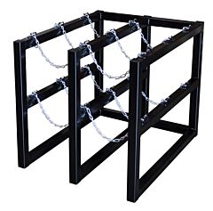 Justrite 35112 Gas Cylinder Barricade Rack, 6 Cylinder Capacity, 2 Wide By 3 Deep