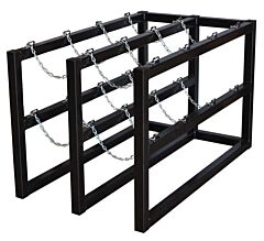 Justrite 35118 Gas Cylinder Barricade Rack, 8 Cylinder Capacity, 2 Wide By 4 Deep