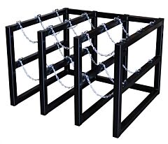 Justrite 35134 Gas Cylinder Barricade Rack, 9 Cylinder Capacity, 3 Wide By 3 Deep