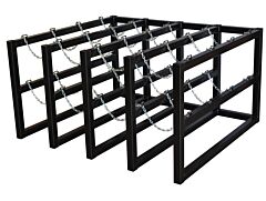 Justrite 35162 Gas Cylinder Barricade Rack, 16 Cylinder Capacity, 4 Wide By 4 Deep
