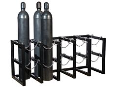 Justrite 35172 Gas Cylinder Barricade Rack, 10 Cylinder Capacity, 5 Wide By 2 Deep
