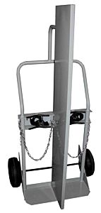 Justrite 35042 Double Cylinder Hand Truck With Firewall, 10.5 Inch Pneumatic Wheels