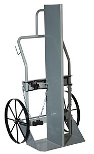 Justrite 35046 Double Cylinder Hand Truck With Firewall, 20 Inch Steel Wheels