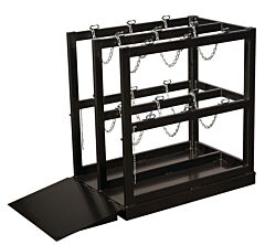 Justrite 35224 Gas Cylinder Barricade Rack Pallet With Ramp, 6 Cylinder Capacity