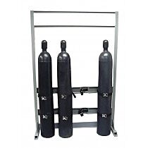 Justrite 35310 Gas Cylinder Process Stand, 4 Cylinder Capacity, In-Line, Steel