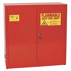 Eagle 1932Xred 30 Gallon Flammable Liquid Storage Cabinet - Red Two Door Manual One Shelf