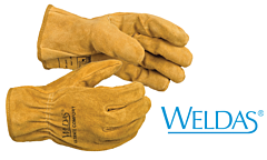 Weldas 10-2064 Material Handling Drivers Gloves, Side Split Cowhide, Straight Thumb, Natural, Size Large, 1/Pair