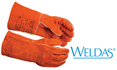 Weldas 10-2101L All Purpose Weld Welding Gloves, Select Leather, Semi-Lined, Red, Size Large, 1/Pair