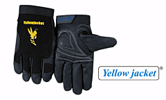 Weldas 10-2680Xxl Yellowjacket Mechanics Gloves, Topgrain Cowhide, Stretch Fabric Back, Natural/Black, Size 2X-Large, 1/Pair