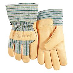 Weldas 10-2299Xl Turmoflex Winter Work Gloves, Top Grain Pigskin, Knit Wrist Cuff, Nat. With Blue, Size X-Large, 1/Pair