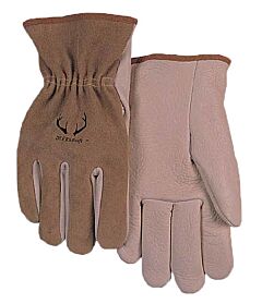 Weldas 10-2300L Deersosoft Drivers Gloves, Deerskin Palm, Cowhide Back, Pearl With Tan, Size Large, 1/Pair