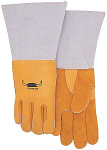 Weldas 10-2750L Steersotuff Welding Gloves, Cowhide, Reverse Grain Unlined Palm, Golden, Size Large, 1/Pair