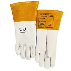 Weldas 10-2304Xl Deersosoft Tig/Mig Gloves, Grain Deerskin, 4" Cowhide Cuff, Pearl, Size X-Large, 1/Pair