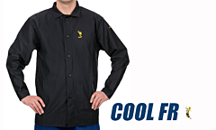 Weldas 33-8830Xl Cool Flame Retardant 30"-32" Jacket, Cotton, Fr Treated, Navy Blue, Size X-Large, 1/Each