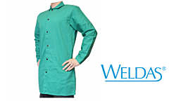 Weldas 33-5236Xxl 12Oz Green Flame Retardant 36" Jacket, Whipcord Cotton, Size 2X-Large, 1/Each