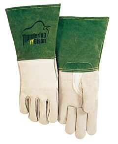Weldas 10-2655L Thundering Bison Welding Gloves, Bison, Reverse Grain Unlined Palm, Pearl, Size Large, 1/Pair