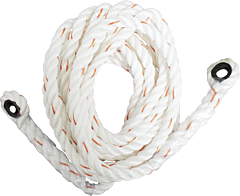 French Creek 121-2T-50 5/8" X 50' 3-Strand Polyblend Synthetic Lifeline, Thimble Both Ends