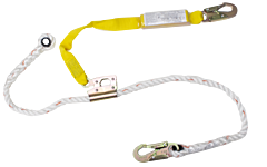 French Creek 1352A-3 Manual Rope Grab For 5/8" Synthetic 3-Strand Rope, With 3'Shock Absorbing Web Lanyard Attached