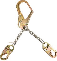 French Creek 324-C Chain Positioning Assembly, 12 Links, With #136 (2 1/2" Opening) Form Snap, No Swivel, And Two #74N Locking Snaps