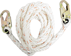 French Creek 410-100 5/8" X 100' 3-Strand Polyblend Synthetic Lifeline, #74N Locking Snaps Each End