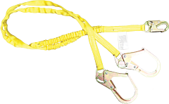 French Creek 424A 100% Tie-Off "Dual-Leg" Tubular Shock Absorbing Web Lanyard, 6 Ft., #74N Locking Snap Hook One End, #136 (2 1/2" Opening) Form Snap On Other Ends