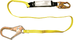 French Creek 454A 6 Ft. Shock Absorbing 1" Web Lanyard, #74N Locking Snap One End, #136 (2 1/2" Opening) Form Snap Other End