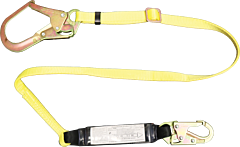 French Creek 454Ab Adjustable Length 6 Ft. Shock Absorbing 1" Web Lanyard, #74N Locking Snap One End, #136 (2 1/2" Opening) Form Snap Other End