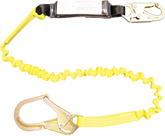 French Creek 454As 6' Stretch Style Shock Absorbing 1 3/8" Web Lanyard, #74N Locking Snap Hook One End, #136 (2 1/2" Opening) Form Snap Other End
