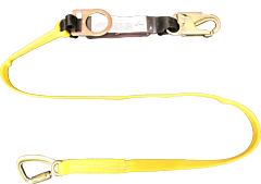 French Creek 456Aw-Ext 6' Shock Absorbing "Double-Tuff" Web Shock Absorbing Lanyard For Tying Back, #63 (5K) Snap Hook One End, #74N Other End W/Additional D Ring For Srl Connection