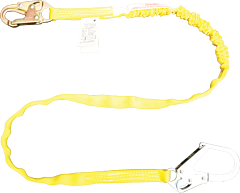 French Creek 462A Tubular Shock Absorbing Web Lanyard, 6 Ft., #74N Locking Snap One End, #69 (1 3/4" Opening) Snap Other End