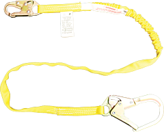 French Creek 464A Tubular Shock Absorbing Web Lanyard, 6 Ft., #74N Locking Snap One End, #136 (2 1/2" Opening) Form Snap Other End