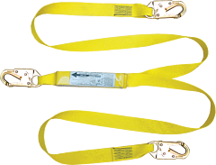 French Creek 490A-Dl 6' Dual-Leg Shock Absorbing 1 3/4" Web Lanyard, #74N Locking Snaps On Ends