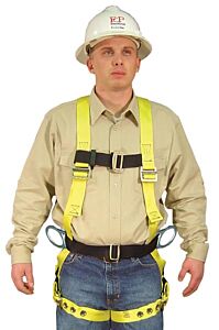 French Creek 550B Grommet/Tongue Buckle Leg Straps, Sewn On 1 3/4" Wide Belt With Hip Positioning D-Rings, Size Large