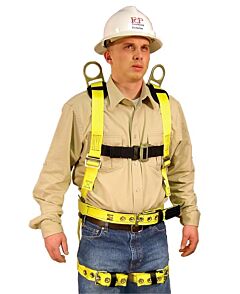 French Creek 750D Grommet/Tongue Buckle Leg Straps, Lined Tongue Buckle Belt With Shoulder D-Rings, Size Large