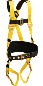 French Creek 850A Grommet/Tongue Buckle Leg Straps, 6" Adjustable Back Pad, Removable Leather-Lined Tongue Buckle Tool Belt With Shoulder Pads, Size 3X-Large